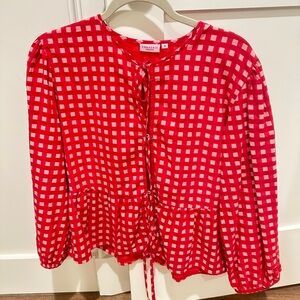 Red & Pink gingham top